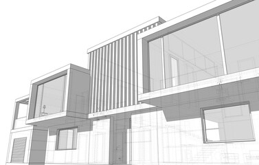 Fototapeta premium sketch of a modern building