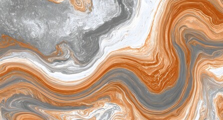 Orange and Gray Marble Swirl Texture