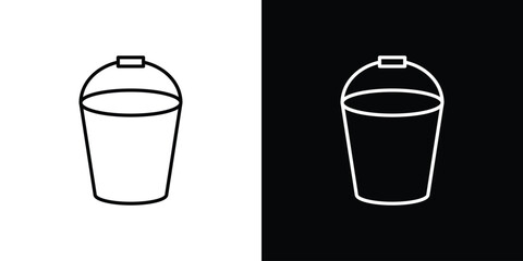 Water bucket icon line symbol concept, vector illustration