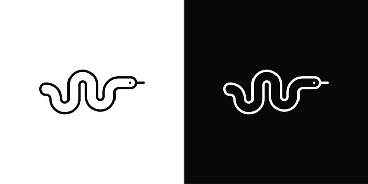Snake icon line symbol concept, vector illustration