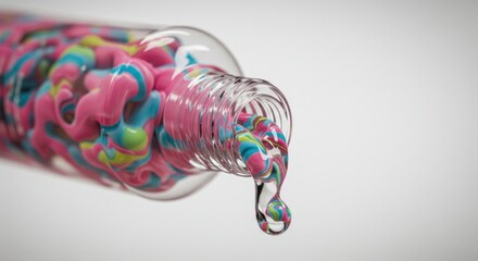 Colorful candy pouring from bottle