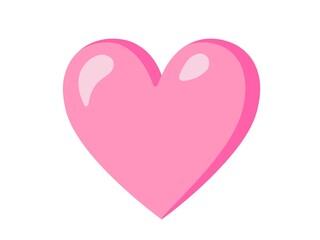 pink heart on white background