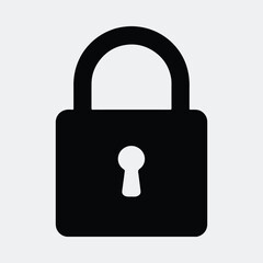Silhouette padlock symbol security technology privacy protection vector illustration