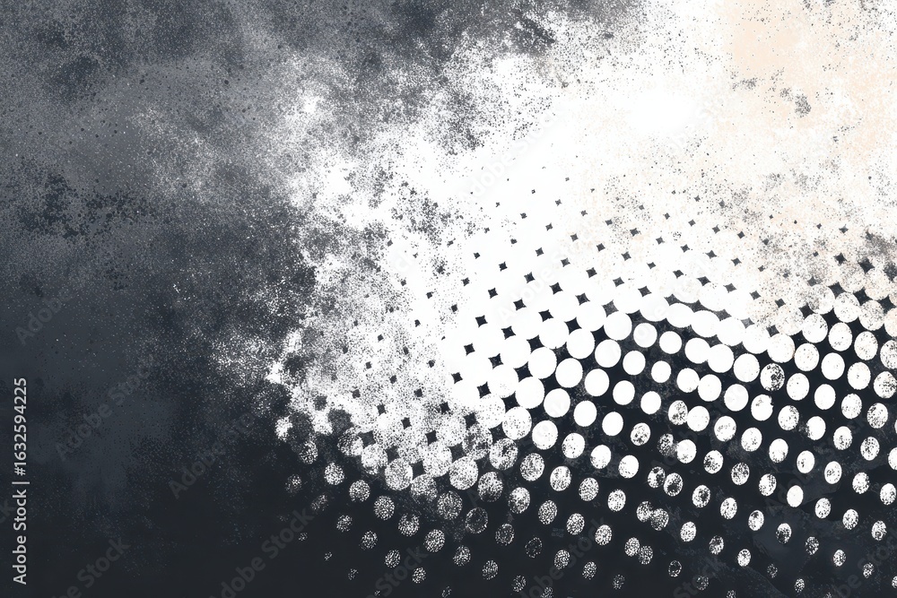 Poster abstract gray artistic grunge texture with halftone pattern and copy space