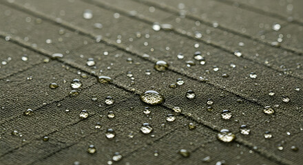Water Droplets on Textured Fabric Surface