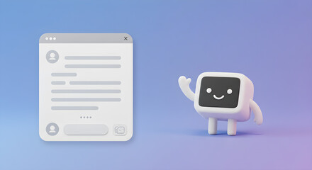 Fototapeta premium Friendly Chatbot Interface Design and Character