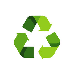Obraz premium Green recycling symbol designed with three arrows representing sustainability and environmental awareness