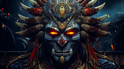 Portrait of an indigenous tribe member, showcasing traditional culture, wisdom, and deep connection to nature	