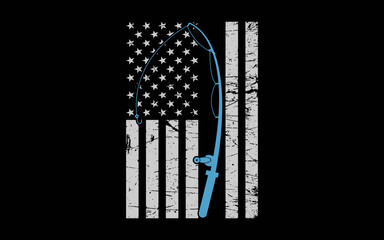 American Flag Fishing Shirt Vintage Fishing svg t-shirt quotes design