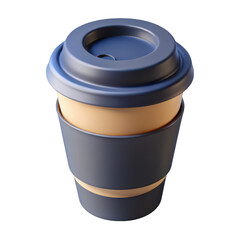 3d rendered sleek coffee cup isolated on transparent background