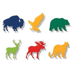 Colorful Silhouette Animals Depicting Wildlife and Nature Diversity