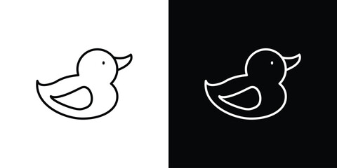 Duck icon line symbol concept, vector illustration