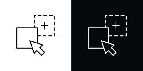 Drag and drop icon line symbol concept, vector illustration