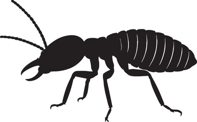 Termite Control, Identification, Infestation Signs & Treatment Solutions,Black and White Silhouette of termite 
