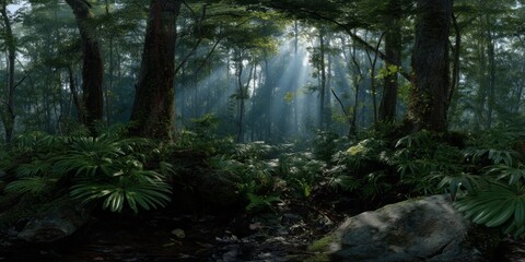 Obraz premium Mysterious forest hdr panoramas nature 360° view