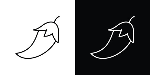 Chili icon line symbol concept, vector illustration