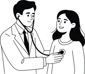 Vector Doctor and Patient: A Physician Listening to a Woman's Heart.

