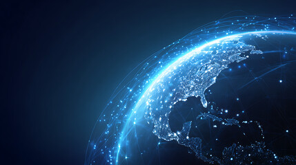 Glowing Earth Network Connections globe planet