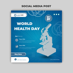 World Health Day Discount Offer Social Media Post Design Template