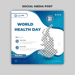 World Health Day Discount Offer Social Media Post Design Template