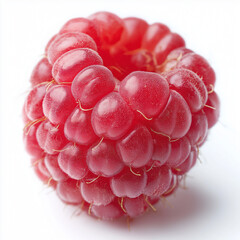 Natural Red Raspberry &ndash; Pure White Background Composition