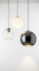 Modern pendant lights with clear glass and dark finishes