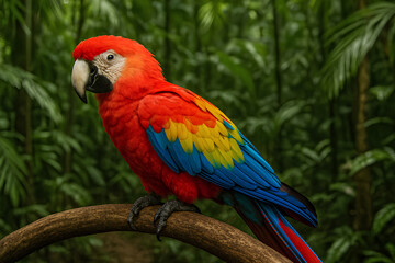 Obraz premium Big parrot in the jungle 