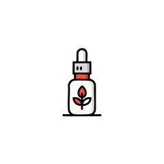 Obraz premium Medical herbal extract bottle vector icon