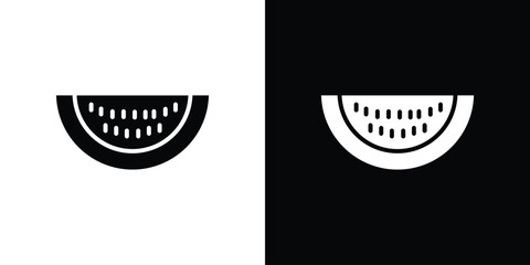 Watermelon icon in flat style, filled black symbol