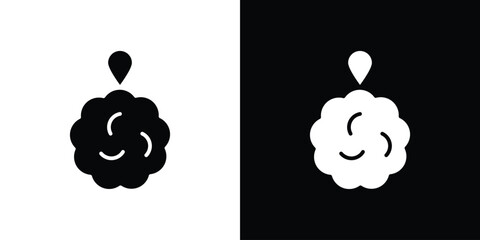 Shower sponge ball icon in flat style, filled black symbol