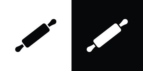 Rolling pin icon in flat style, filled black symbol