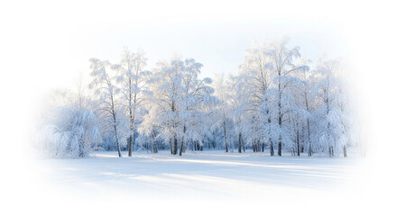 snow covered trees in the forest