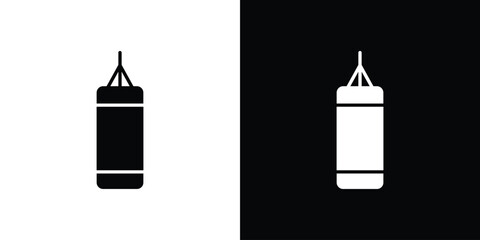 Punching bag icon in flat style, filled black symbol
