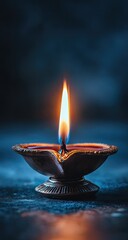 Illuminated oil lamp, warm glow
