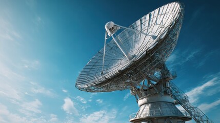 large satellite dish blue sky