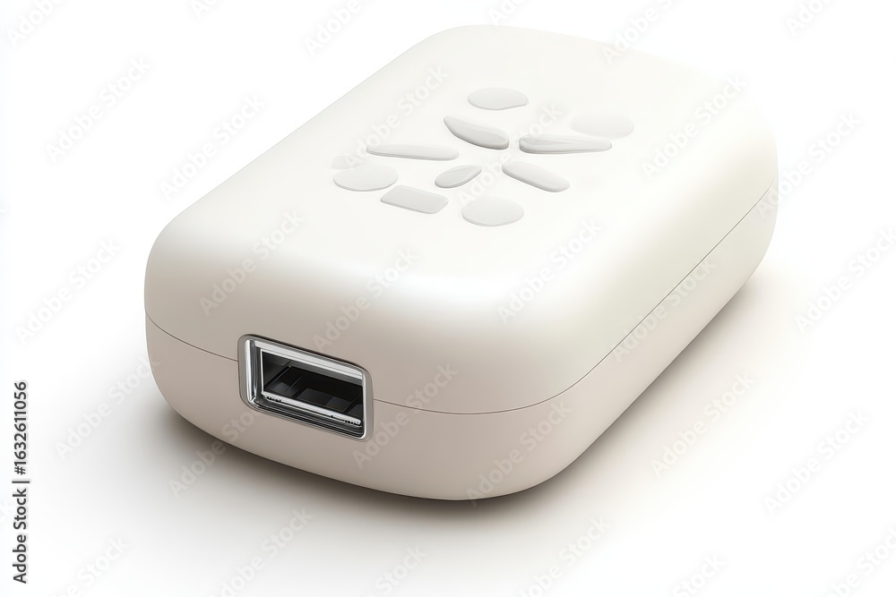 Poster light beige rectangular device with usb port.