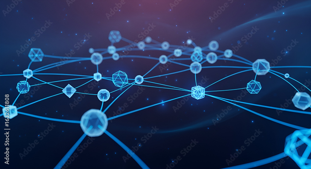Aufkleber blue network connection abstract technology background for digital communication concept design