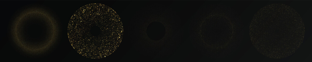 Abstract gold glowing halftone dotted background