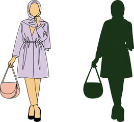 Hijab fashion style modest clothing islamic wear illustration