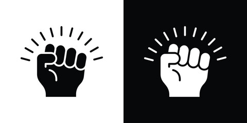 Empowerment icon in flat style, filled black symbol