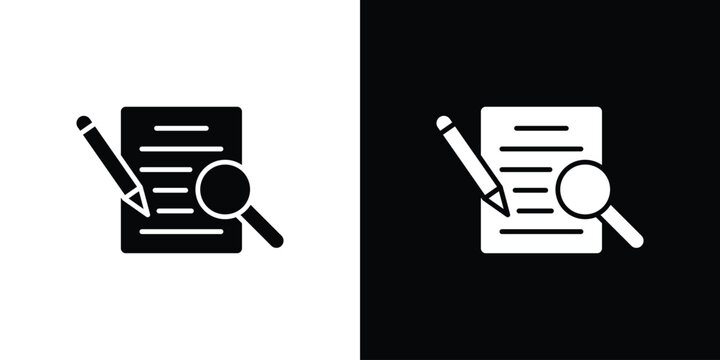 Defining icon in flat style, filled black symbol