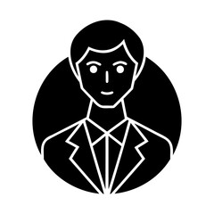 Modern Professional Business Man Icon Represents Success and Formal Attire