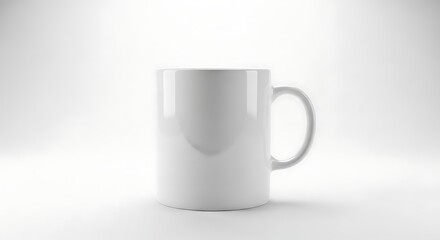 Obraz premium A realistic blank white ceramic coffee mug mockup for branding designs on a clean background