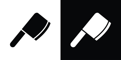 Chopper knife icon in flat style, filled black symbol