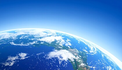 Realistic Earth Curve With Gradient Sky Symbolic Of Upper Atmosphere