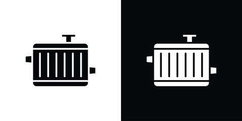 car radiator icon in flat style, filled black symbol