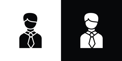 Businessman icon in flat style, filled black symbol