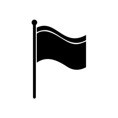 Symbol of a black flag waving on a flagpole illustration