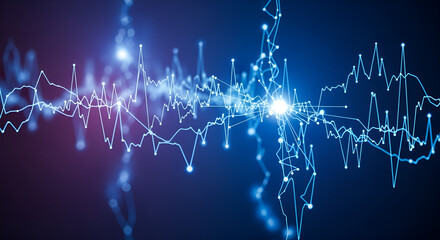 Abstract data visualization graph network connection technology background wallpaper design
