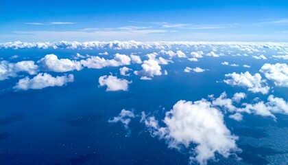 Pristine Ocean And Clouds Clean Aerial View
